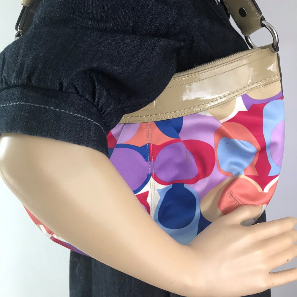 COACH Large Multicolor Fabric Shoulder Bag - Picture 6 of 10